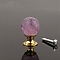 Metal & Natural Amethyst Drawer Knobs, Drawer Pulls Handle, Iron Screw, for Home, Cabinet, Cupboard and Dresser, 25mm