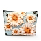 Polyester Wallet, Makeup Bag, with Zipper, Rectangle, Flower, 17x25cm