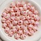 UV Plating Plastic Beads, Iridescent Star, Pink, 16x16mm, Hole: 2.5mm