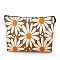 Polyester Wallet, Makeup Bag, with Zipper, Rectangle, Flower, 17x25cm