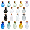 BENECREAT 2 Sets 2 Styles Mini Glass Bottle, with Cork Plug, Wishing Bottle, for Charms Making, Vase Shape and Apple Shape, Mixed Color, 18~30x15.5~26.5mm, 9pcs/set, 1 set/style