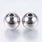 Tarnish Resistant 201 Stainless Steel Beads, Solid Round, Stainless Steel Color, 12mm, Hole: 3mm