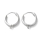 Brass Hoop Earrings Findings, with Horizontal Loops, Platinum, 18x3mm, hoie:1.6mm.