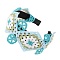 Ethnic Style Ladies' Knitted Cloth Hair Bands, Cyan, 140x120x50mm