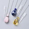 Natural Gemstone Perfume Bottle Pendant Necklaces, with Stainless Steel Cable Chain and Plastic Dropper, Bottle, Stainless Steel Color, 20.3 inch(51.7cm), Bottle Capacity: 0.15~0.3ml(0.005~0.01 fl. oz)