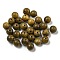 Wood Beads, Undyed, Round, Olive Drab, 8mm, about 1400pcs/500g