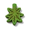 Synthetic Turquoise Pendants, Leaf Charms, Dyed, Yellow Green, 30x24x4mm, Hole: 1.4mm