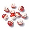 Handmade Porcelain Beads, Famille Rose Porcelain, Lucky Cat, Red, 14x12.5x11.5mm, Hole: 2mm