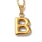 PVD Vacuum Plating 201 Stainless Steel Necklaces, Letter, Letter B, 17.80 inch(45.2cm), Pendant: 22x11x3mm