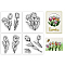 4Pcs 4 Styles PVC Stamp, for DIY Scrapbooking, Tulip, 55x55mm, 1pc/style