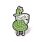 Cartoon Cactus Alloy Enamel Brooch, Luck Plant Enamel Pins for Backpack Clothes, Lime Green, 30x17.5x1.5mm