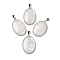 Natural Rose Quartz Pendants, Oval Charms with Platinum Plated Metal Findings, 39.5x26x6mm, Hole: 7.6x4mm