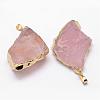 Natural Madagascar Rose Quartz Crystal Pendants G-G895-05G-2