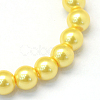 Baking Painted Pearlized Glass Pearl Round Bead Strands X-HY-Q003-4mm-67-2