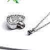 Non-Tarnish Heart with Word Shape Stainless Steel Pendant Necklaces with Cable Chains KI1843-2-2