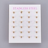 304 Stainless Steel Ball Stud Earrings EJEW-F0061-06C-G-2
