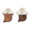 Halloween Theme Resin & Walnut Wood Pendants RESI-N025-026-B03-1