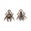 20PCS Antique Bronze Halloween Jewelry Spider Tibetan Style Alloy Pendants X-TIBEP-A101973-AB-FF-2