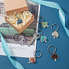 SUPERFINDINGS 14Pcs 7 Style Chip Gemstone Keychain KEYC-FH0001-17-5