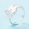 925 Sterling Silver Cuff Ring for Women RJEW-C005-03S-4
