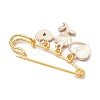 3Pcs 3 Style Valentine's Day Heart/Rose Alloy Enamel Charms Safety Pin Brooch JEWB-BR00134-5