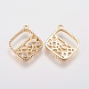 Brass Micro Pave Cubic Zirconia Charms KK-A144-039G-2