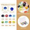 Craftdady 32Pcs 8 Colors Handmade Evil Eye Lampwork Beads LAMP-CD0001-20-3