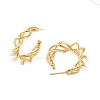 Brass Wire Twist Stud Earrings EJEW-C070-02G-2