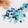 Carribean Blue Mix Pearlized Glass Pearl Beads HY-X006-8mm-03-3