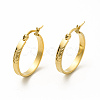 201 Stainless Steel Grooved Arrow Hoop Earrings with 304 Stainless Steel Pin for Women EJEW-M214-15B-G-2