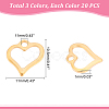 DICOSMETIC 60Pcs 3 Colors 304 Stainless Steel Open Heart Charms STAS-DC0007-60-4