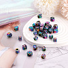 Fashewelry 50Pcs 5 Style Rainbow Color Alloy European Beads FIND-FW0001-32-NR-6