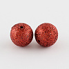Chunky Gumball Bubblegum Acrylic Glitter Powder Round Beads X-OACR-Q002-03-1