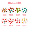 CHGCRAFT 48Pcs 8 Styles Christmas Theme Opaque Resin Cabochons CRES-CA0001-23-2