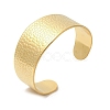 Ion Plating(IP) 304 Stainless Steel Textured Wide Cuff Bangles for Women BJEW-L682-014G-3