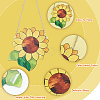 Acrylic Sunflower Pendant Decorations AJEW-WH0258-479-3