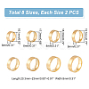Unicraftale 16Pcs 8 Size 201 Stainless Steel Plain Band Ring for Men Women RJEW-UN0002-50-3