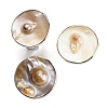 Freshwater Shell with Pearl Adjustable Finger Rings for Girl Women AJEW-Z010-03A-P-1
