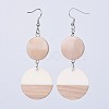 Resin & Wood Dangle Earrings EJEW-JE03025-3