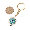 Handmade Glass Seed Beads & Synthetic Turquoise Turtle Pendant Keychain KEYC-MZ00024-02-3