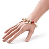 Natural Mashan Jade & Glass Pearl Beaded Stretch Bracelet BJEW-TA00143-3