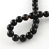 Natural Black Agate Round Bead Strands G-R342-4mm-01-3