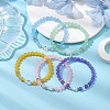 Round Natural Dyed Malaysia Jade Beaded Stretch Bracelets BJEW-JB10670-2