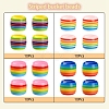 40Pcs 4 Colors Opaque Stripe Resin European Beads RESI-YW0001-19-2