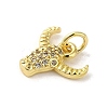 Rack Plating Brass Micro Pave CLear Cubic Zirconia Charms KK-C053-12G-2