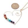 Natural & Synthetic Mixed Gemstone Beaded Alloy Heart Pendant Necklace NJEW-JN04574-3
