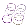 8Pcs 8 Color Glass Seed Beaded Stretch Bracelets Set for Women BJEW-JB09661-03-4