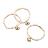 Brass Enamel Charm Bracelets BJEW-JB05381-M-1