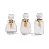 Natural Rose Quartz Faceted Perfume Bottle Pendants G-A026-14-1