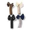 Bowknot Polyester & Rubberized Style Plastic Spiral Hair Tie for Women & Girl MRMJ-M004-06-1